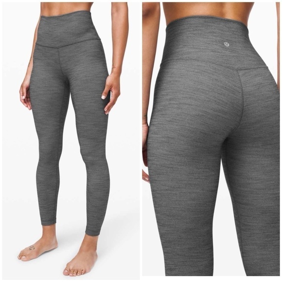 Lululemon Womens Align Pant II Size 4 High Rise Gray Heather Herringbone 25 In - Picture 2 of 9